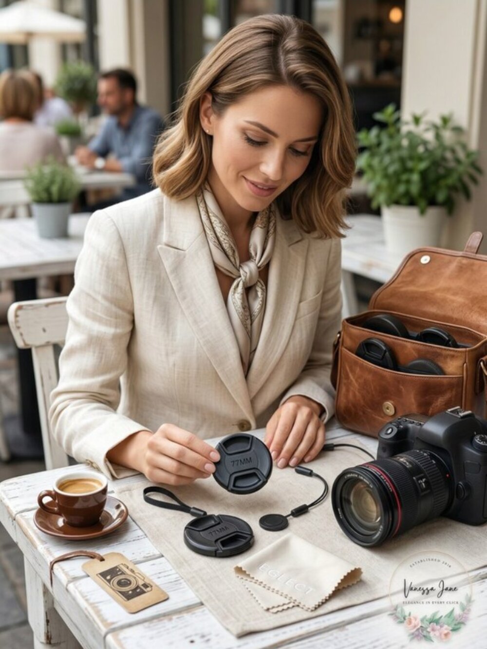 Unique Design Lens Cap Bundle, 3 Pcs 77mm Center Pinch Lens Cap and Cap Keeper